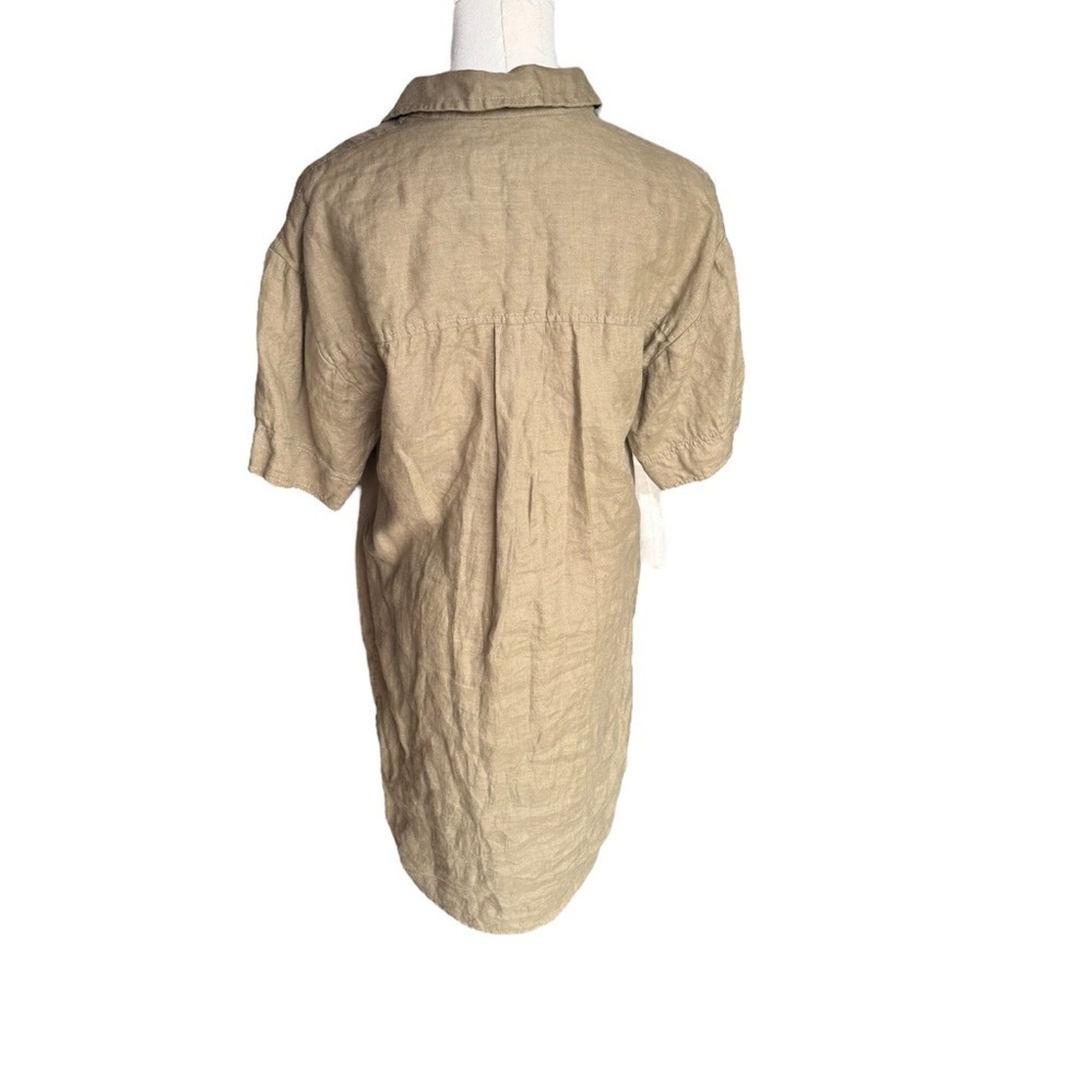 J.Crew - Utility Linen Shirt Dress in Olive Green Sz Xs - Picture 6 of 9